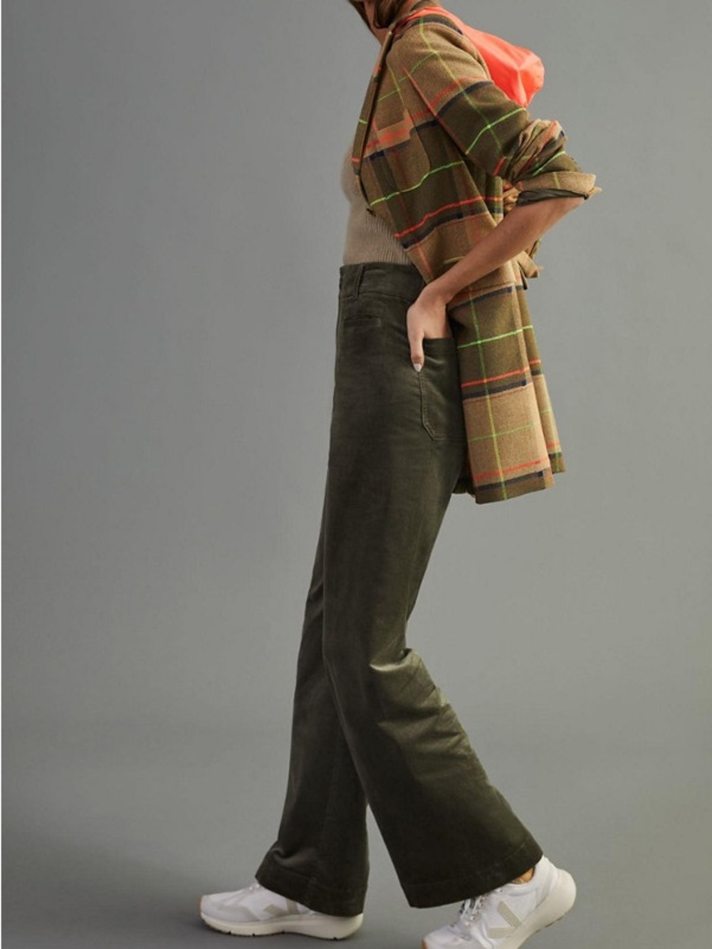 Maeve by Anthropologie Colette Corduroy Wide-Leg Pants in Moss - Picture 5 of 11